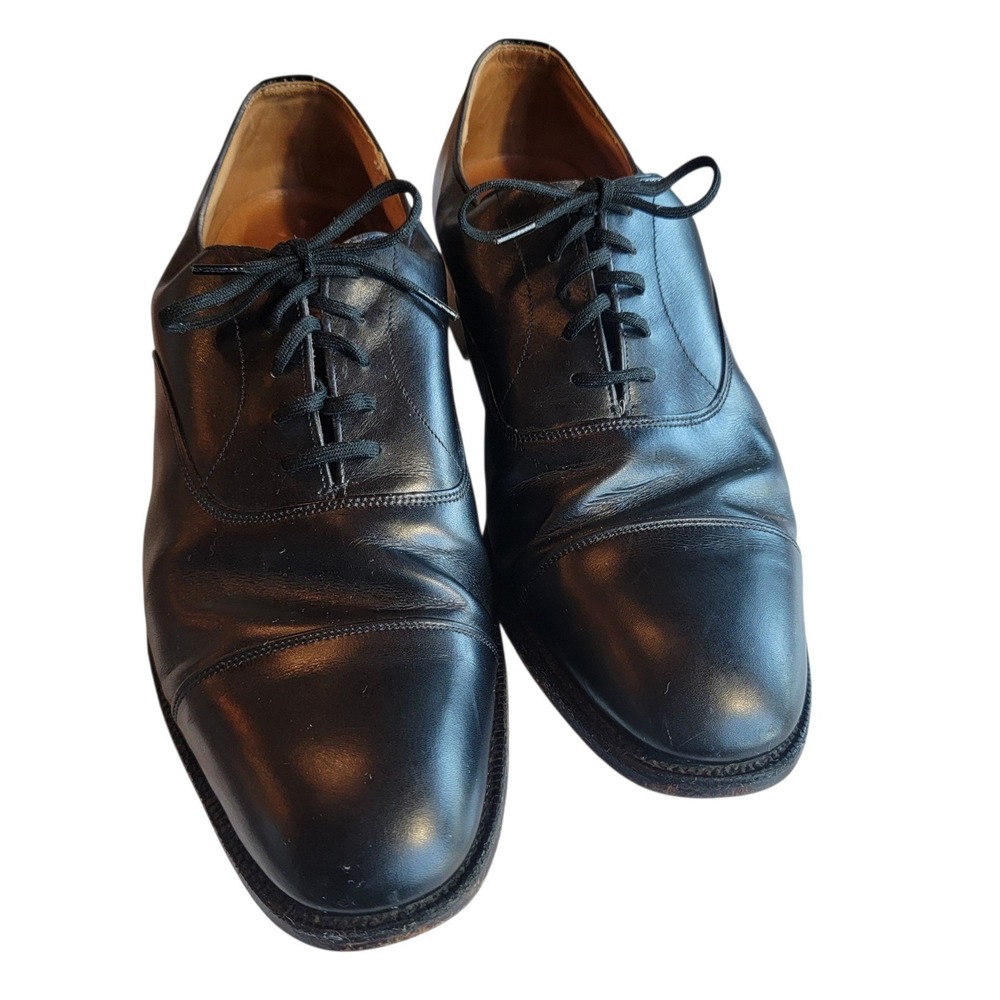 Church's Consul Oxford Vintage Mens 80 F Black Leather Cap Toe Dress Shoes Good